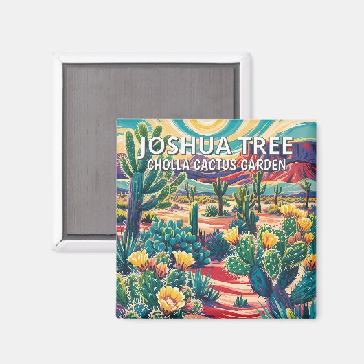 Vibrant Joshua Tree National Park Cactus Custom Magneet (Voorkant / Achterkant)