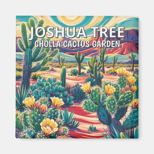 Vibrant Joshua Tree National Park Cactus Custom Magneet (Voorkant)