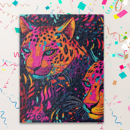 Vibrant Jungle Leopard Pattern Legpuzzel