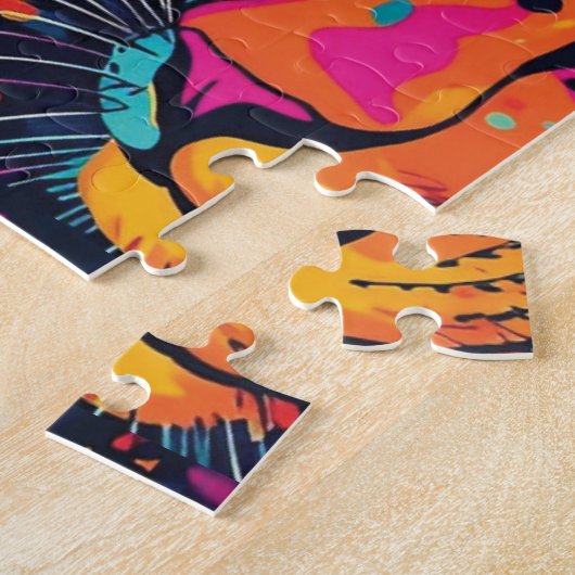 Vibrant Jungle Leopard Pattern  Legpuzzel (Zijkant)