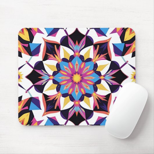 Vibrant Kaleidoscope Mandala Pattern Muismat (Met muis)