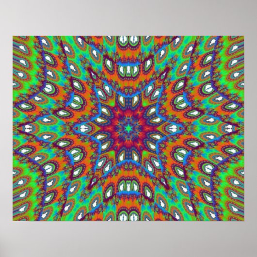 Vibrant Kaleidoscope Wall Poster (Voorkant)