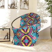 Vibrant Kaleidoscopic Circles Bohemian Fleece Deken