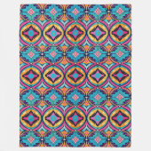Vibrant Kaleidoscopic Circles Bohemian Fleece Deken (Voorkant)