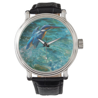 Vibrant Kingfisher Aqua Nature Watch Horloge