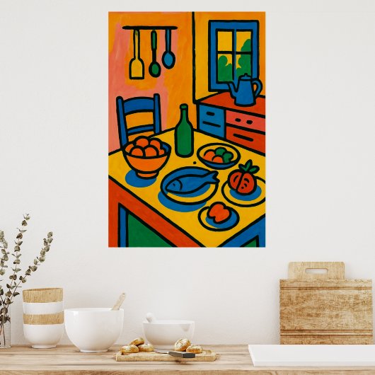 Vibrant Kitchen Still Life Poster (Keuken)