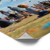 Vibrant Kite Festival - Kites Above, Crowd Below Poster (Hoek)