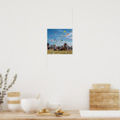 Vibrant Kite Festival - Kites Above, Crowd Below Poster (Keuken)