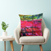 Vibrant kleurrijke moderne abstracte kunst kussen (Stoel)