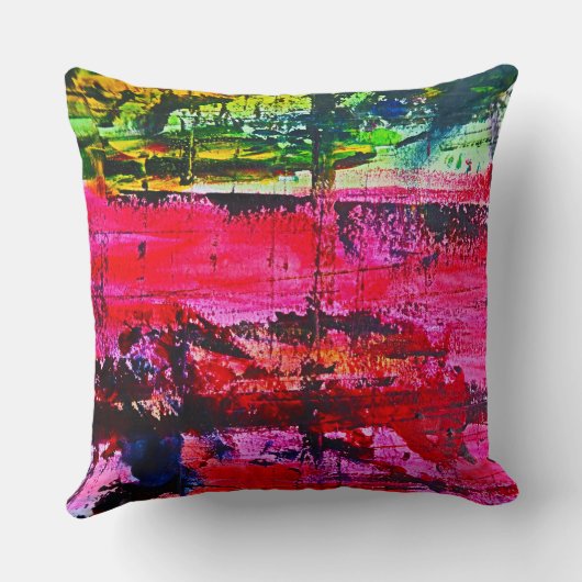 Vibrant kleurrijke moderne abstracte kunst kussen (Achterkant)