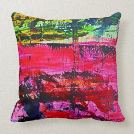 Vibrant kleurrijke moderne abstracte kunst kussen