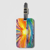 Vibrant Kleurrijke Zonsondergang over het Water Bagagelabel (Voorkant (verticaal))