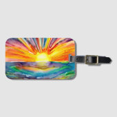 Vibrant Kleurrijke Zonsondergang over het Water Bagagelabel (Voorkant (horizontaal))
