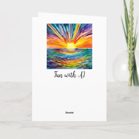  Vibrant Kleurrijke Zonsondergang over het Water Kaart (Achterkant)