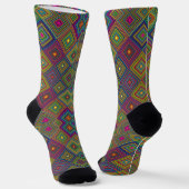 Vibrant knee-high socks featuring a colorful sokken (Gebogen)