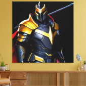 Vibrant Knight Canvas Print Triptych (Insitu (Woonkamer))