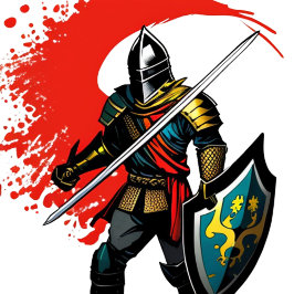Vibrant Knight T-Shirt Sierkussen Bord Bumpersticker