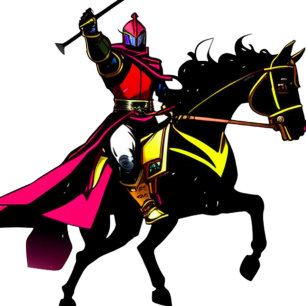 Vibrant Knight T-Shirt Sierkussen Bord Sticker
