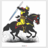 Vibrant Knight T-Shirt Sierkussen Bord Sticker (Vel)
