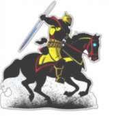 Vibrant Knight T-Shirt Sierkussen Bord Sticker (Voorkant)