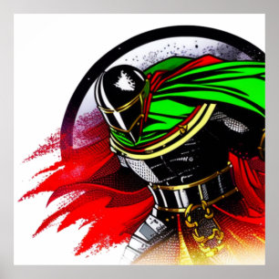 Vibrant Knight T-Shirt Sierkussen Onderzetter Poster