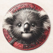 Vibrant Koala Beer Illustratie Ronde Kartonnen Onderzetter (Voorkant)