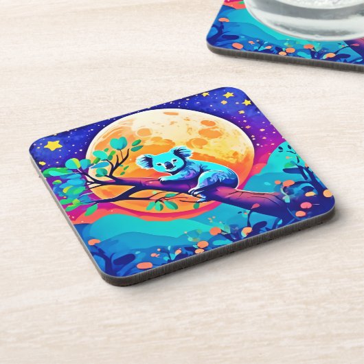 Vibrant Koala Moon Bier Onderzetter (Linkerzijde)