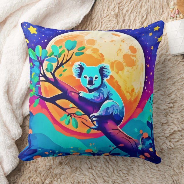Vibrant Koala Moon Kussen (Deken)