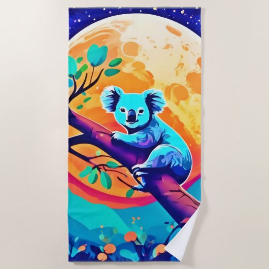 Vibrant Koala Moon Strandlaken (Voorkant)