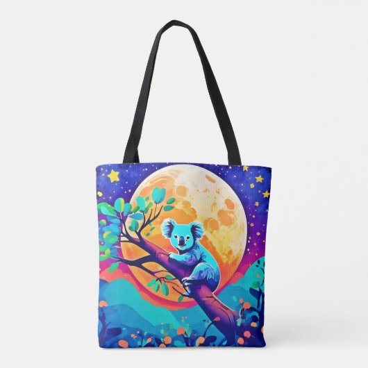 Vibrant Koala Moon Tote Bag (Achterkant)