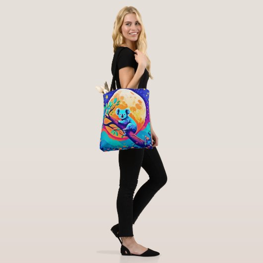 Vibrant Koala Moon Tote Bag (Op model)