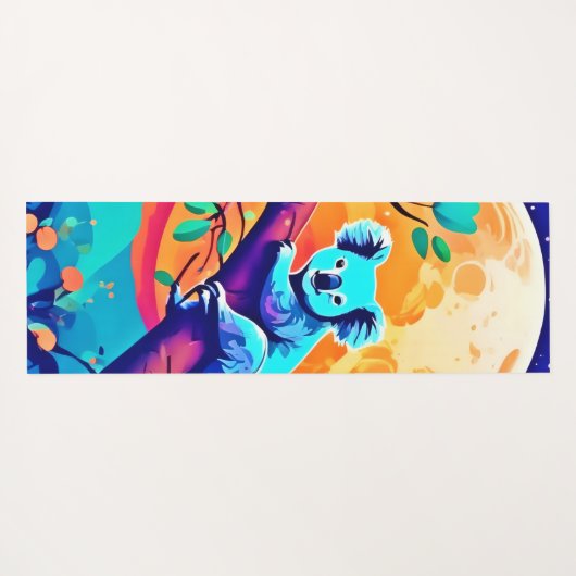 Vibrant Koala Moon Yogamat (Achterkant (horizontaal))