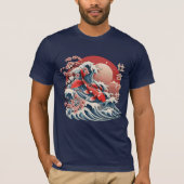 Vibrant Koi Fish Wave - Japans Ukiyo-e T-shirt (Voorkant)