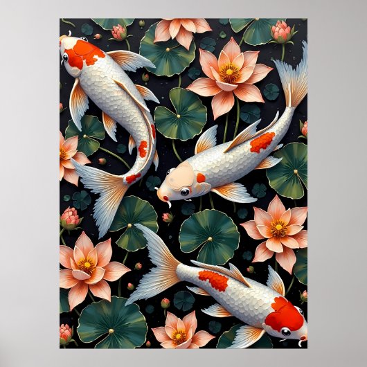 Vibrant Koi Pond Poster (Voorkant)