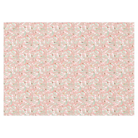 Vibrant Koraal Branches met Seashells Tafelkleed (Voorkant (Horizontaal))