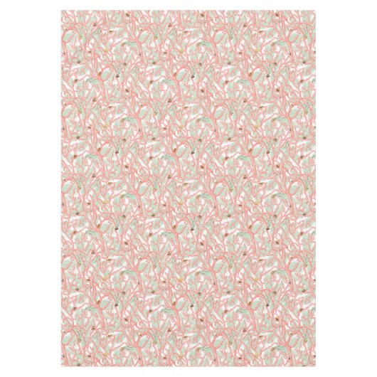 Vibrant Koraal Branches met Seashells Tafelkleed (Voorkant)