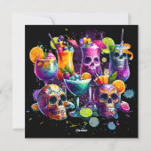 Vibrant Krijg je drank Op Drink Halloween Party Feestdagenkaart (Achterkant)