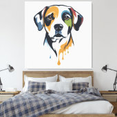 Vibrant Lab Pop Art Canvas Afdruk (Insitu (Slaapkamer))