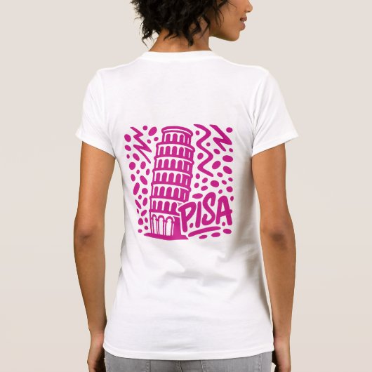 Vibrant Leaning Tower Pisa Graphic T-shirt (Achterkant)