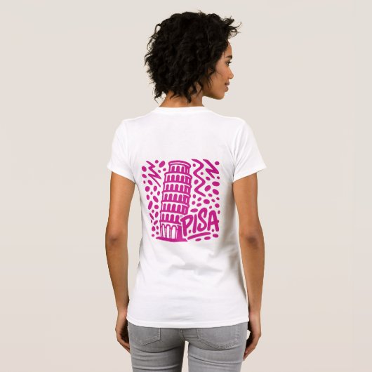 Vibrant Leaning Tower Pisa Graphic T-shirt (Achterkant volledig)