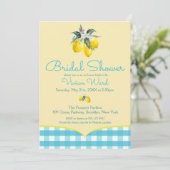 Vibrant Lemon Bridal Shower Invitations Kaart (Staand voorkant)