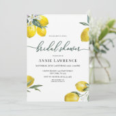 Vibrant Lemon Bridal Shower Invitations Kaart (Staand voorkant)