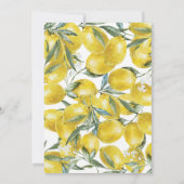 Vibrant Lemon Bridal Shower Invitations Kaart (Achterkant)
