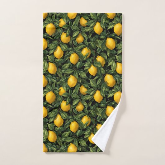 Vibrant Lemon Citrus Tree Pattern Bad Handdoek (Handdoek)
