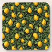 Vibrant Lemon Citrus Tree Pattern Bier Onderzetter (Voorkant)