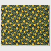 Vibrant Lemon Citrus Tree Pattern Cadeaupapier (Vlak)