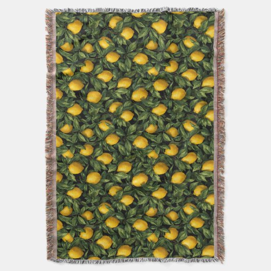 Vibrant Lemon Citrus Tree Pattern Deken (Voorkant Verticaal)