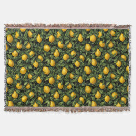 Vibrant Lemon Citrus Tree Pattern Deken