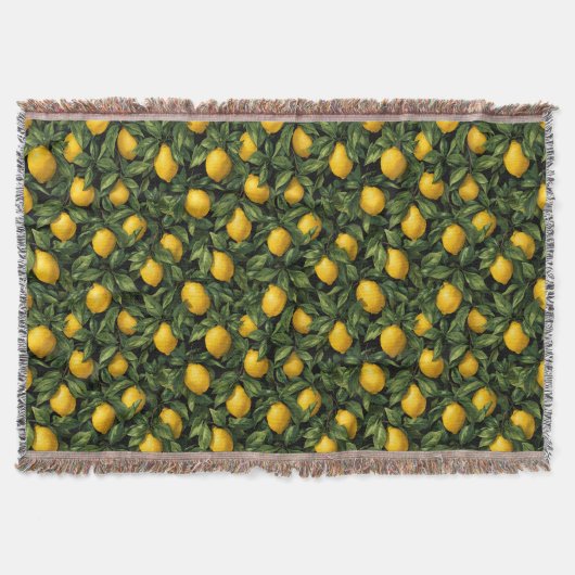 Vibrant Lemon Citrus Tree Pattern Deken (Voorkant)
