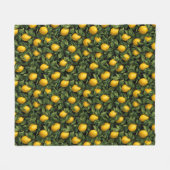 Vibrant Lemon Citrus Tree Pattern Fleece Deken (Voorkant (Horizontaal))